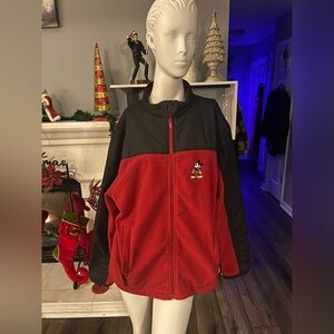 VINTAGE Disney Store Mickey Mouse Red Black Fleece Zip Up Men's or Women’s.